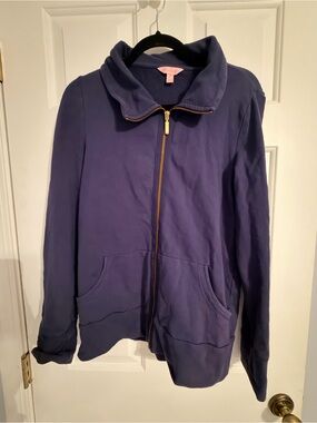 Lilly Pulitzer Navy Zip-Front Jacket